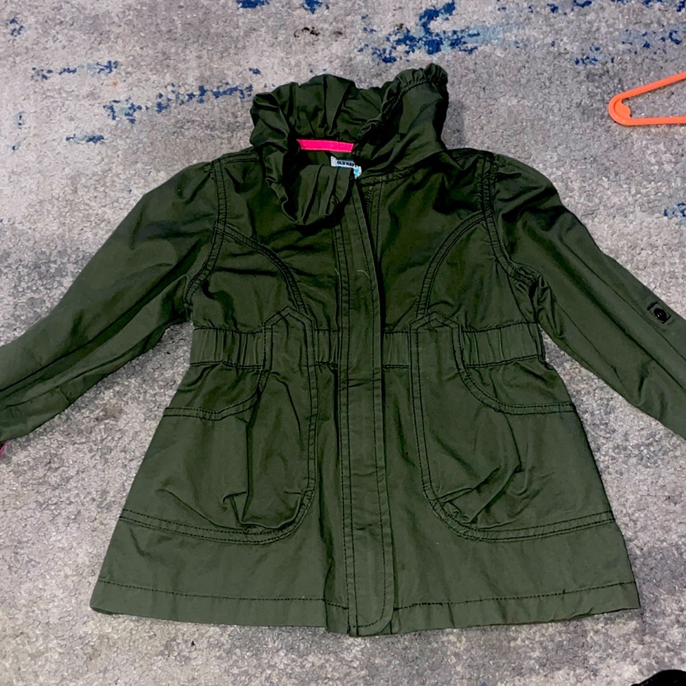 Old Navy little girl army green parka jacket